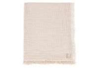 Blanket - Muslin Fringe Stripe - GOTS