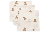 Serviette gaze de Coton 31x31cm - Mini Teddy Bear - 3 Unités